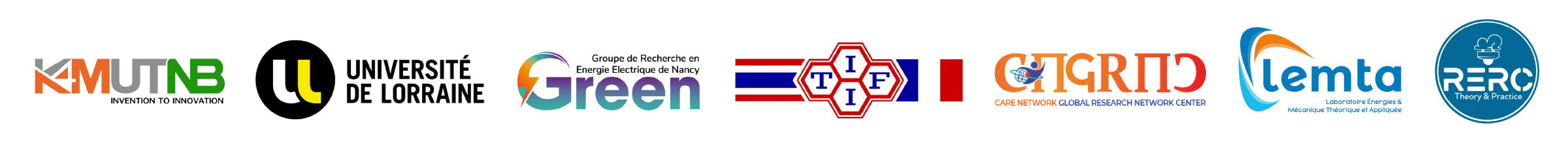 EE-TFRC partners: KMUTNB, Université de Lorraine, GREEN, TIF, CaRe Network Global Research Network Center, LEMTA and RERC